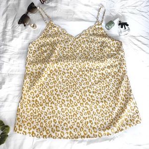 Cheetah Print Spaghetti String Dressy Tank Top Size Small